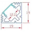 Perfil XL 2m empotrar con tapa opal includa