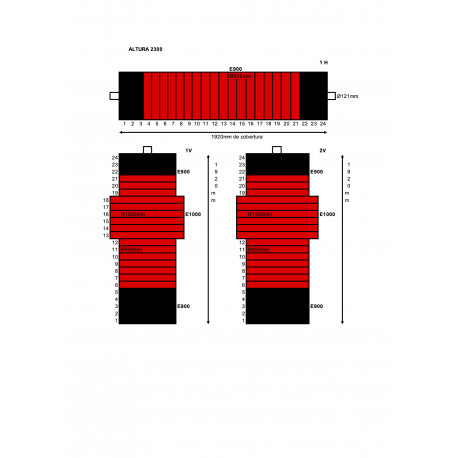 FoamCarlet, Color 1 ,H 2300mm 72 Elementos