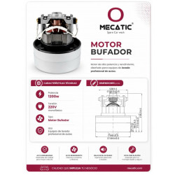 Motor aspirador BB30 de 1200 W 240V