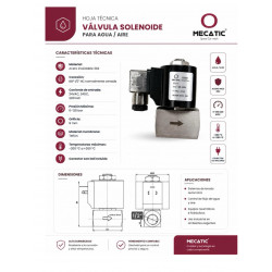 Electrovalvula Inox Mecatica alta presion 0-120bar ,NC , 24VAC